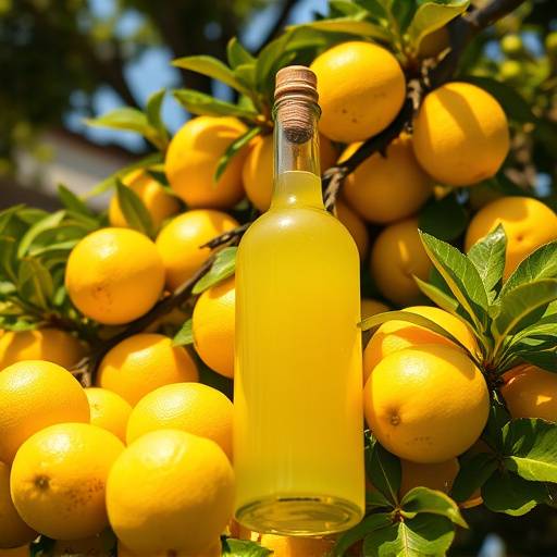 Bottiglia di Limoncello artigianale con limoni di Sorrento