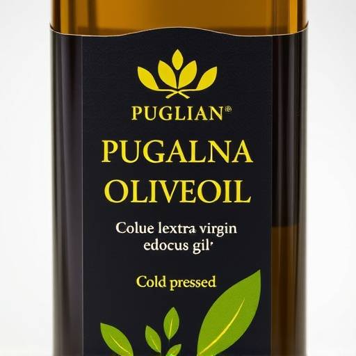 Bottiglia di olio extravergine d'oliva pugliese, spremuto a freddo da olive Coratina.