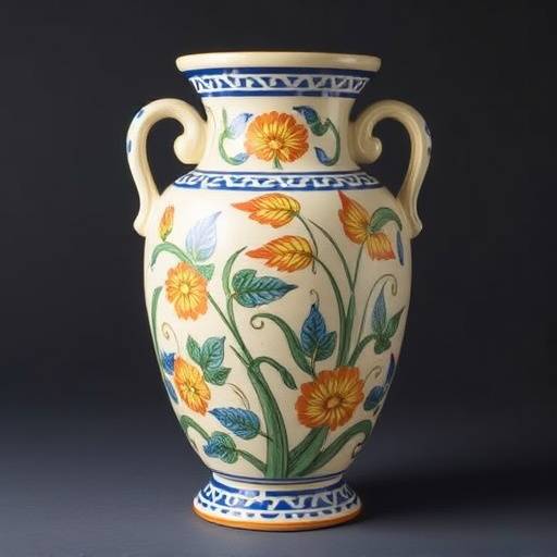 Ceramica di Caltagirone, vaso decorato con motivi tradizionali siciliani.