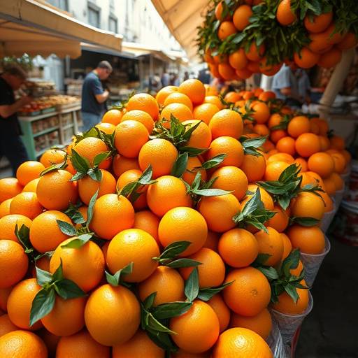 Cesto di arance siciliane fresche esposte al mercato di Catania
