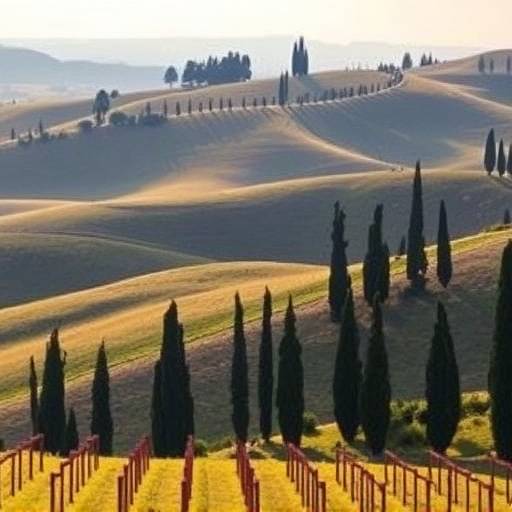 Paesaggio collinare in Toscana
