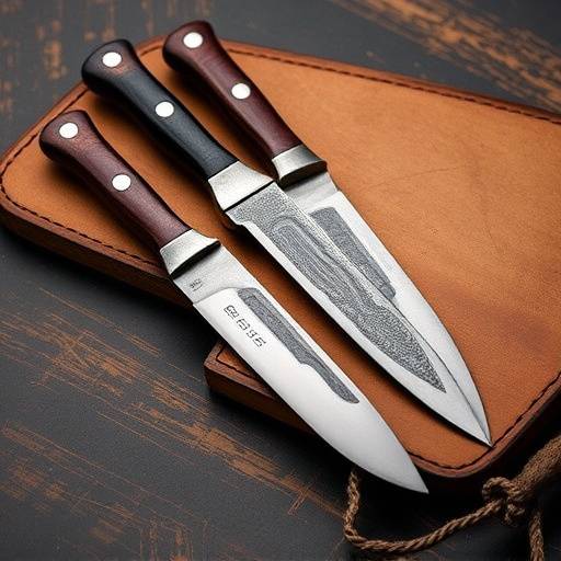 Set di coltelli artigianali forgiati a mano da un maestro coltellinaio di Maniago