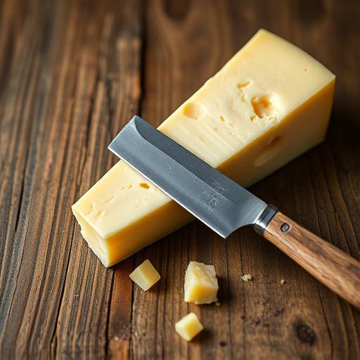 Una forma di Parmigiano Reggiano stagionato con coltello da formaggio