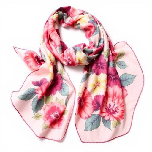 Una sciarpa di seta con stampa floreale realizzata a Como